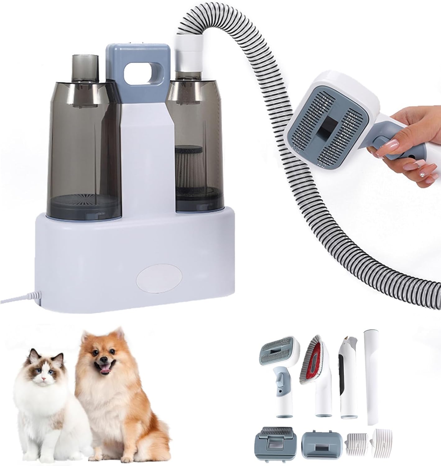 Dog Grooming Vacuum Kit Pet Dryer Clipper 4 Combs