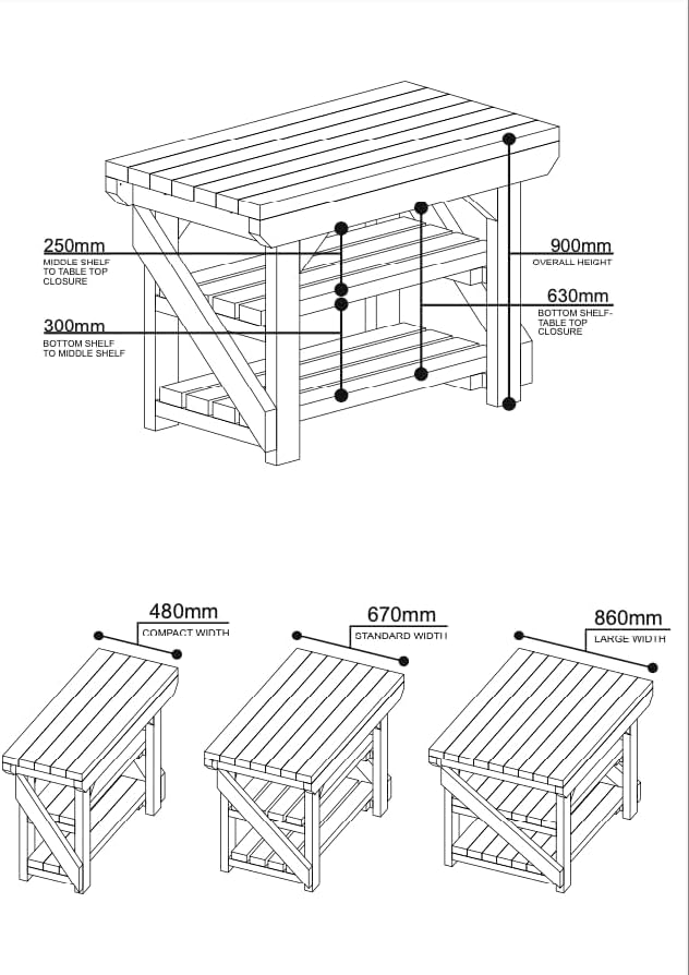 Heavy Duty Wooden Potting Table 6FT Garden Work Bench