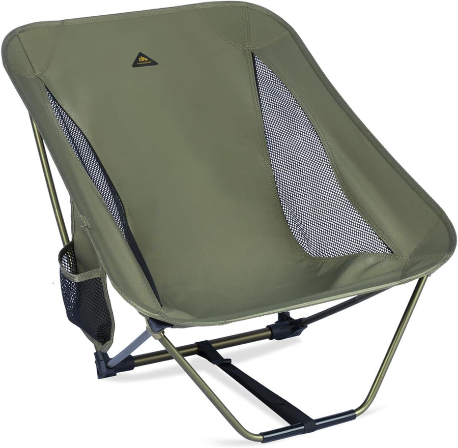 Low Ultralight Camping Chair Compact Folding Seat Green
