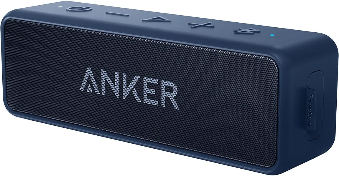 Portable Bluetooth Speaker 12W Stereo Bass Waterproof 24 Hour Navy