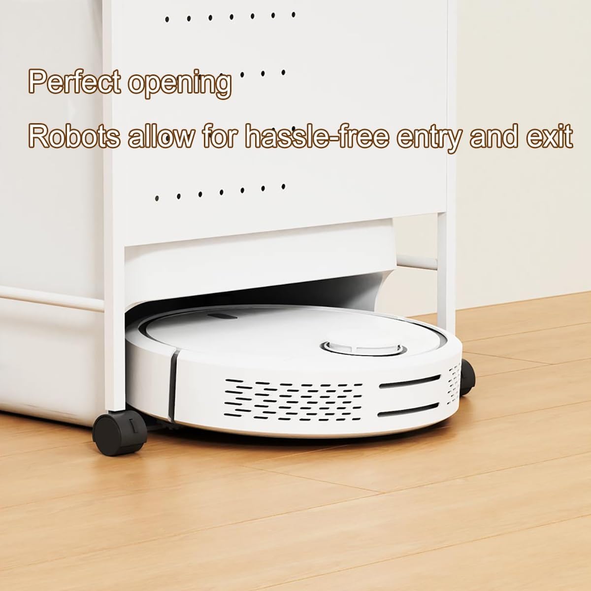 Robot Vacuum Storage Rack Mobile Cabinet Stand Adjustable Shelves