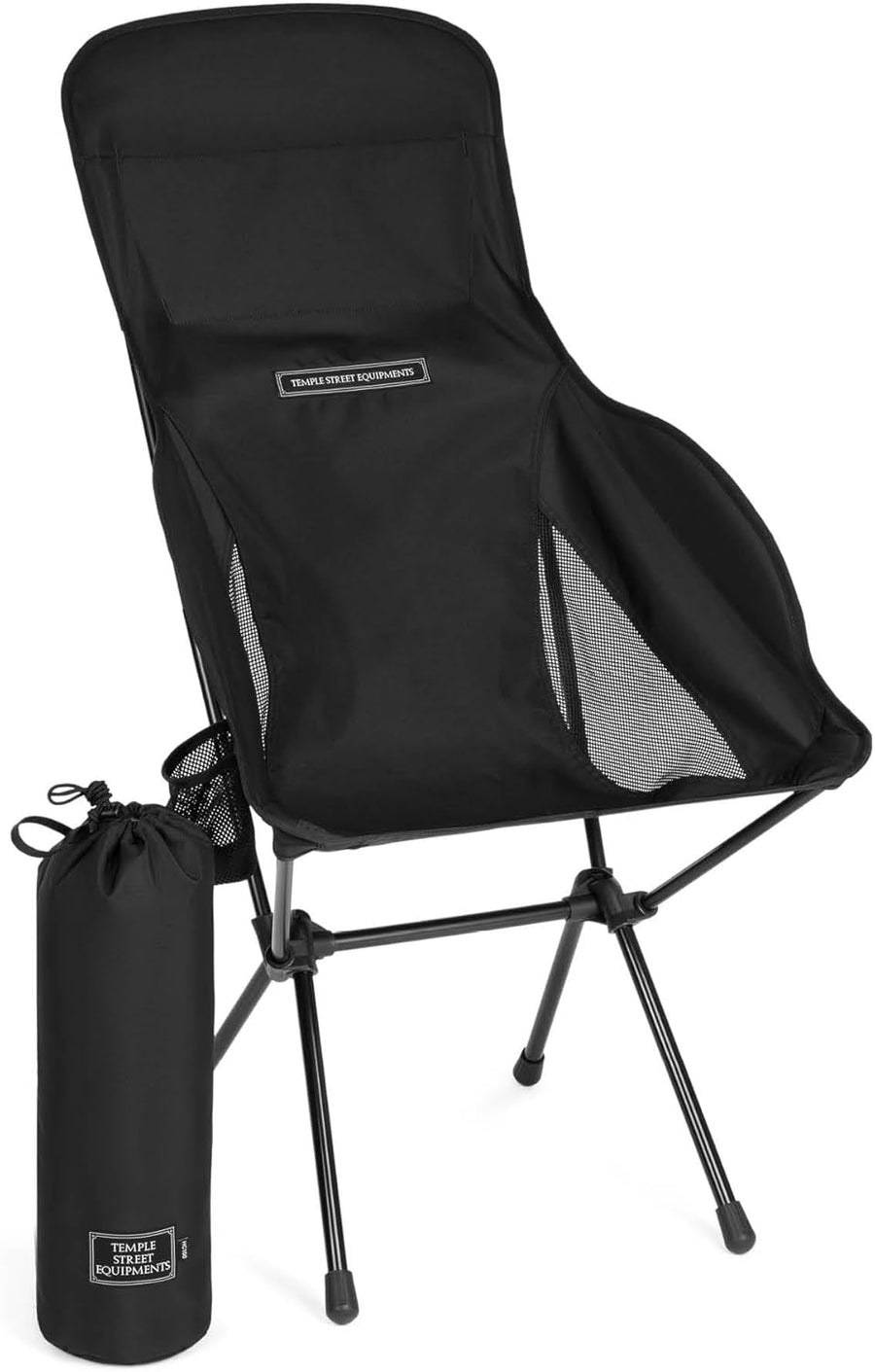 Lightweight Folding Camping Chair High Back Cup Holder Carry Bag