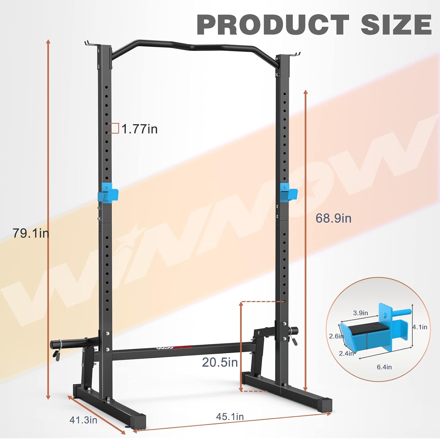 Power Cage Squat Rack Pull Up Bar Dip Station Home Gym Rack