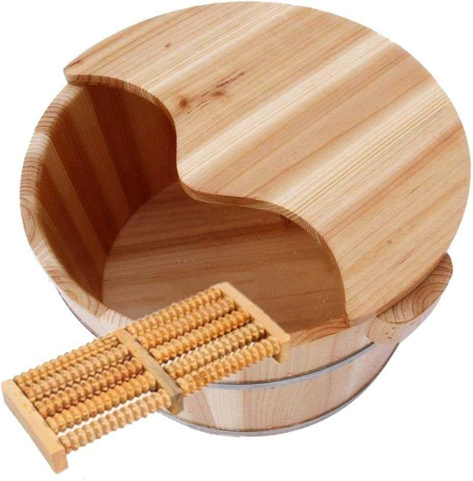 Solid Wood Foot Soak Barrel Spa Tub Pedicure Bucket Leakproof