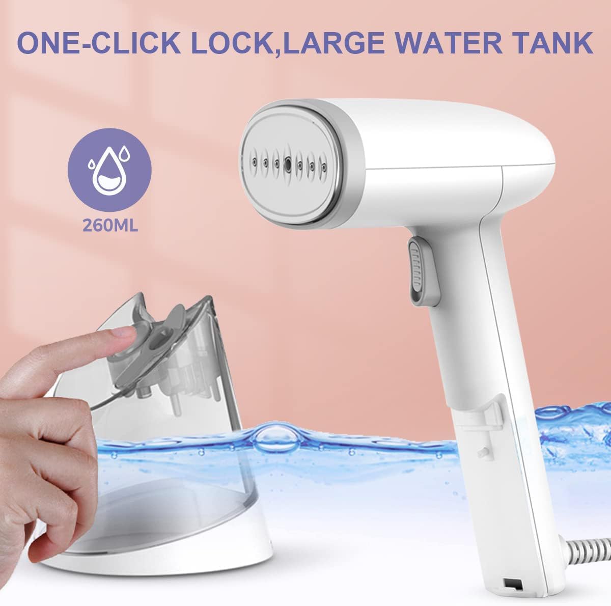 2000W Handheld Clothes Steamer Portable 260ml Garment Steamer