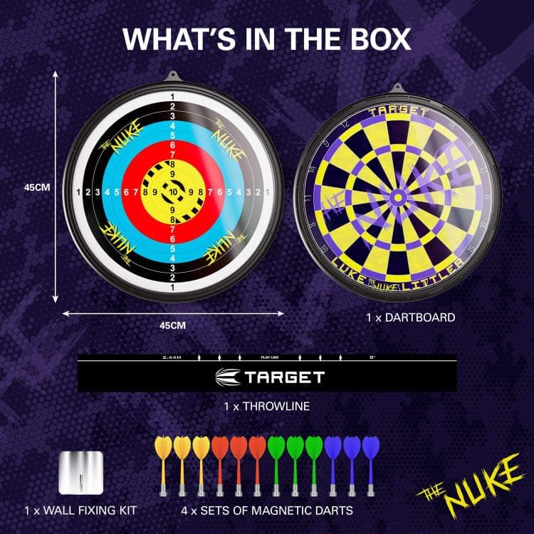 18in Magnetic Dartboard Set Double Sided Safe Kids Game 12 Darts