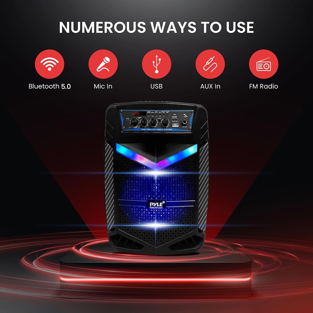 400W Portable PA Speaker Bluetooth Party Karaoke Subwoofer LED