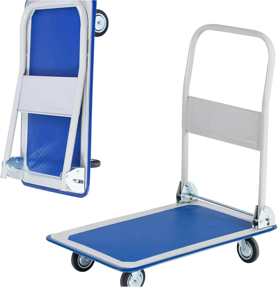 300KG Folding Platform Dolly Cart Heavy Duty Blue