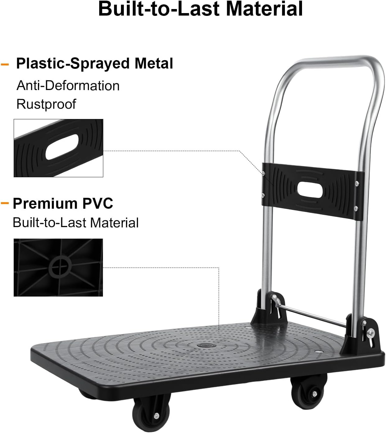 400KG Folding Platform Trolley Flatbed Hand Truck Dolly