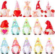 15PCS Valentine Gnome Figurines LOVE Set Resin Table Decor