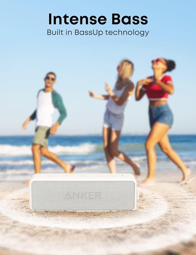 Portable Bluetooth Speaker 12W Bass IPX7 Waterproof 24H Playtime