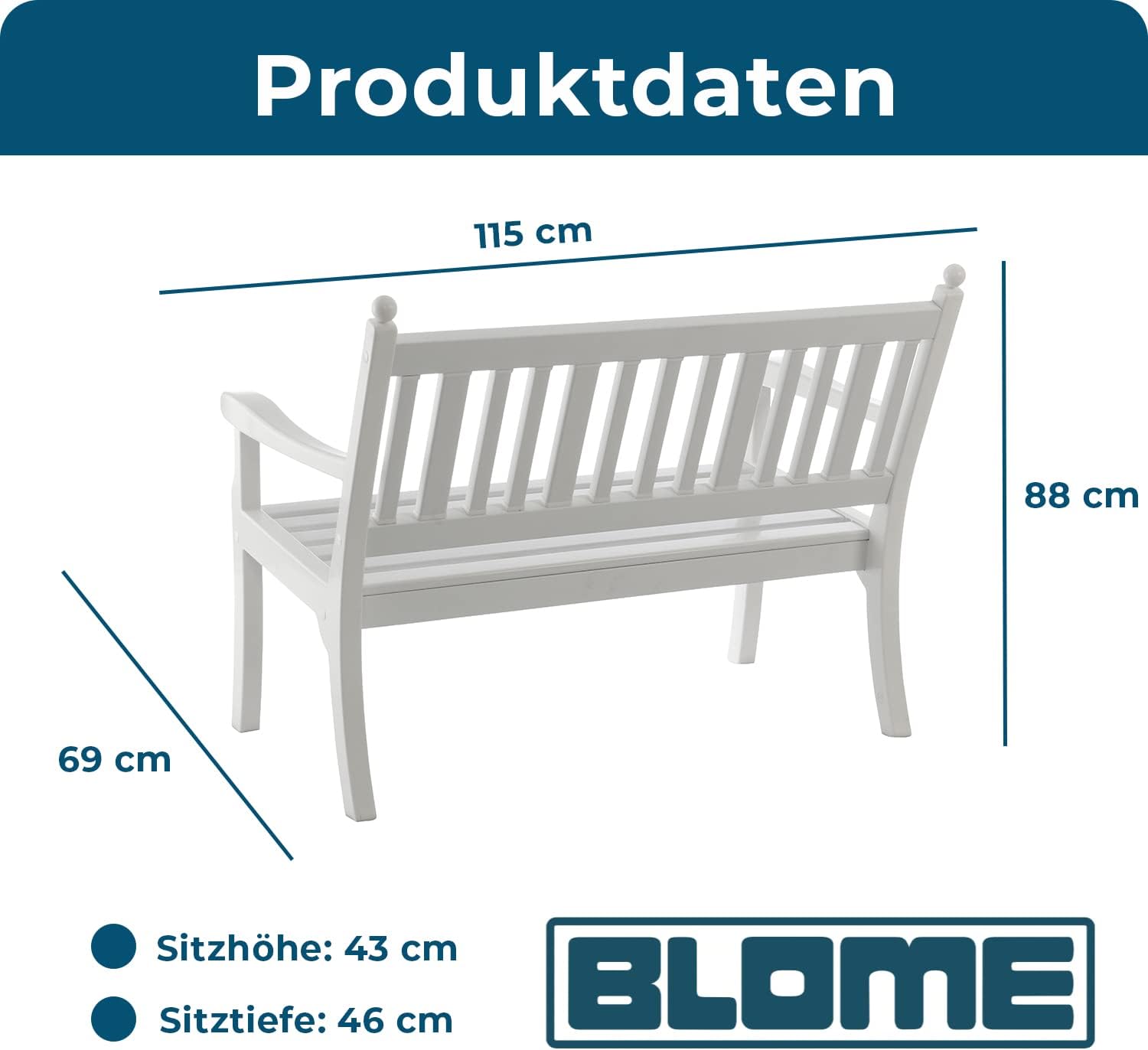 2 Seater Plastic Garden Bench Weatherproof Outdoor Patio Seat