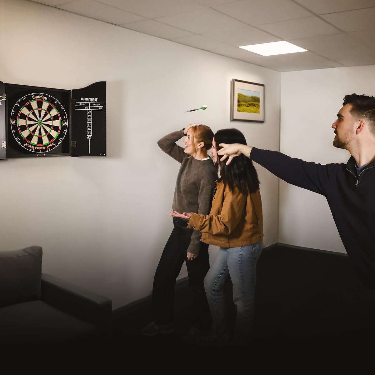 Dart Board Cabinet Skull Design Wood Scoreboard Doors Home