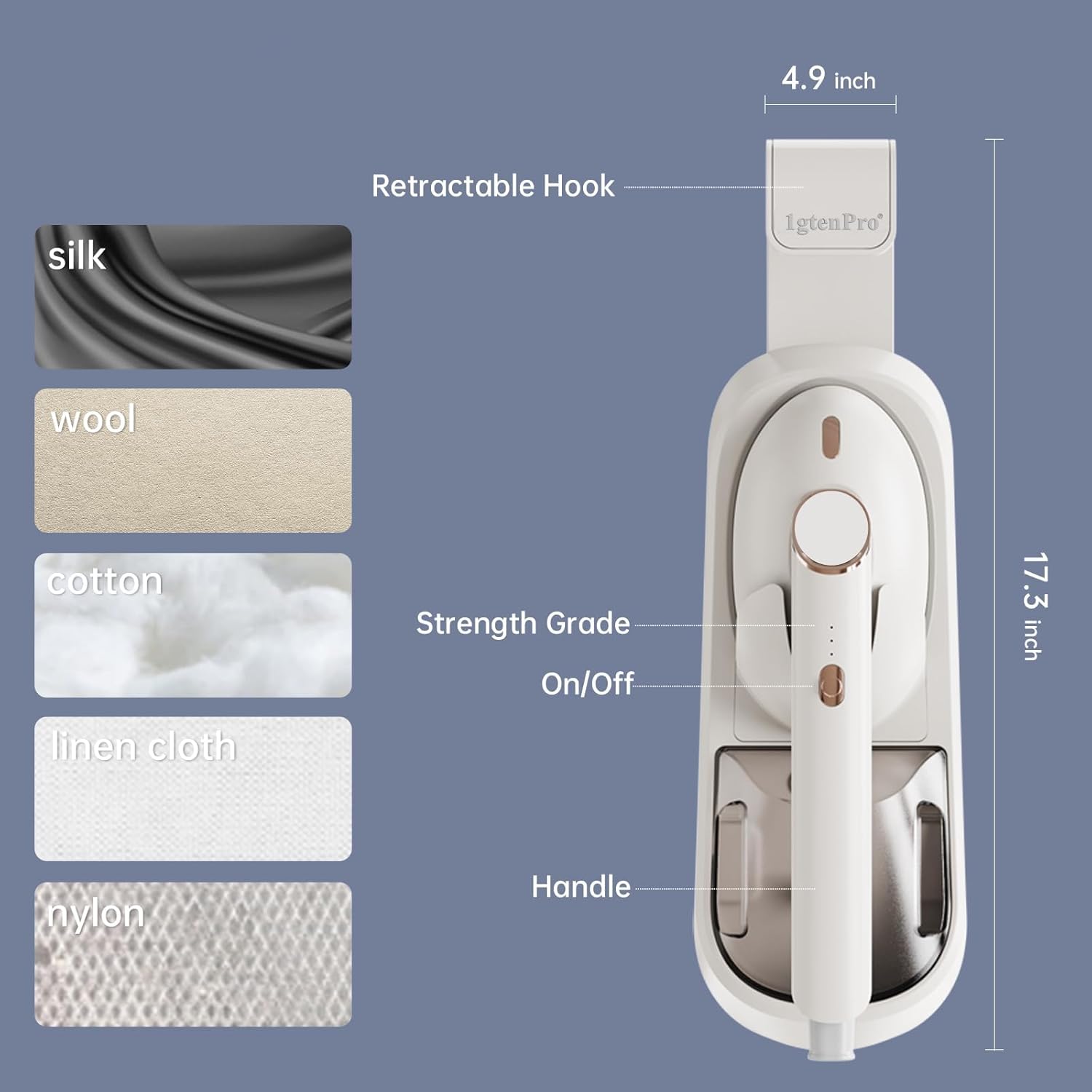Handheld Clothes Steamer 1500W 400ml Tank 3 Modes Fast Heat