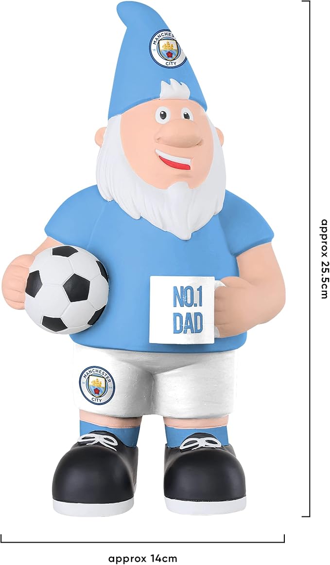 Football Dad Gnome 25cm Hand Painted Garden Statue Fan Decor