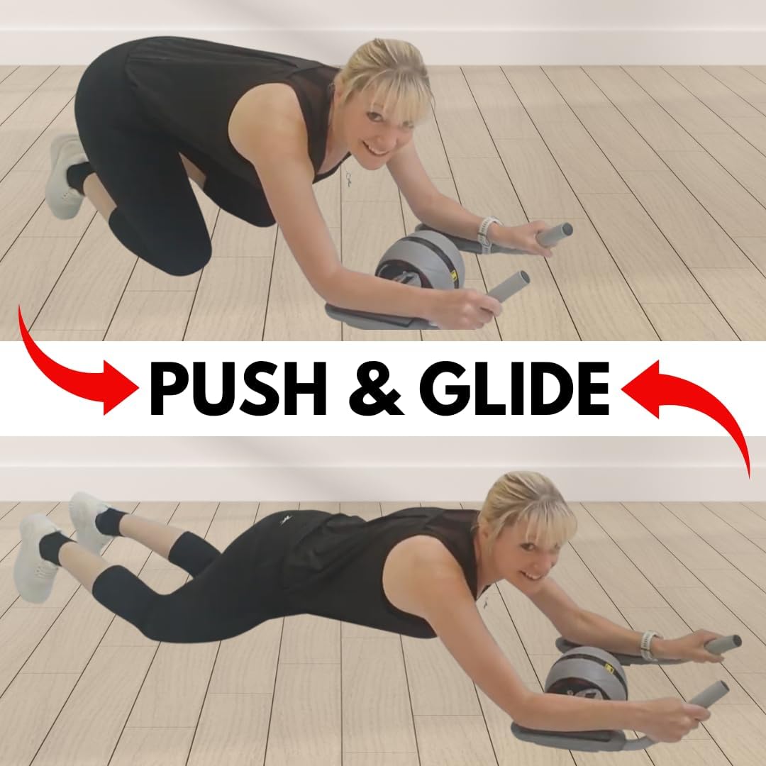 Folding Ab Trainer Machine Crunch Roller Core Workout w LCD