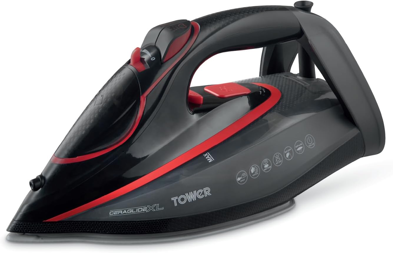 3100W Steam Iron XL Ceramic Soleplate One Temp Anti Drip 350ml