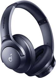 Blue ANC Bluetooth Over Ear Headphones 40H Playtime Hi Res Audio
