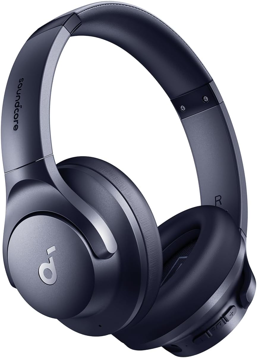 Wireless Hybrid Noise Cancelling Over Ear Headphones 40Hr Battery Blue