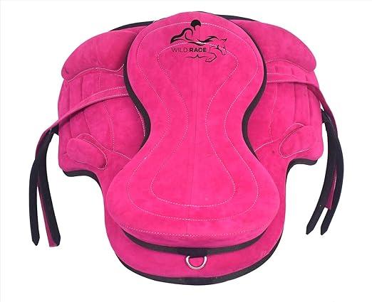 Treeless Suede Horse Saddle 14 Inch Pink With Matching Girth