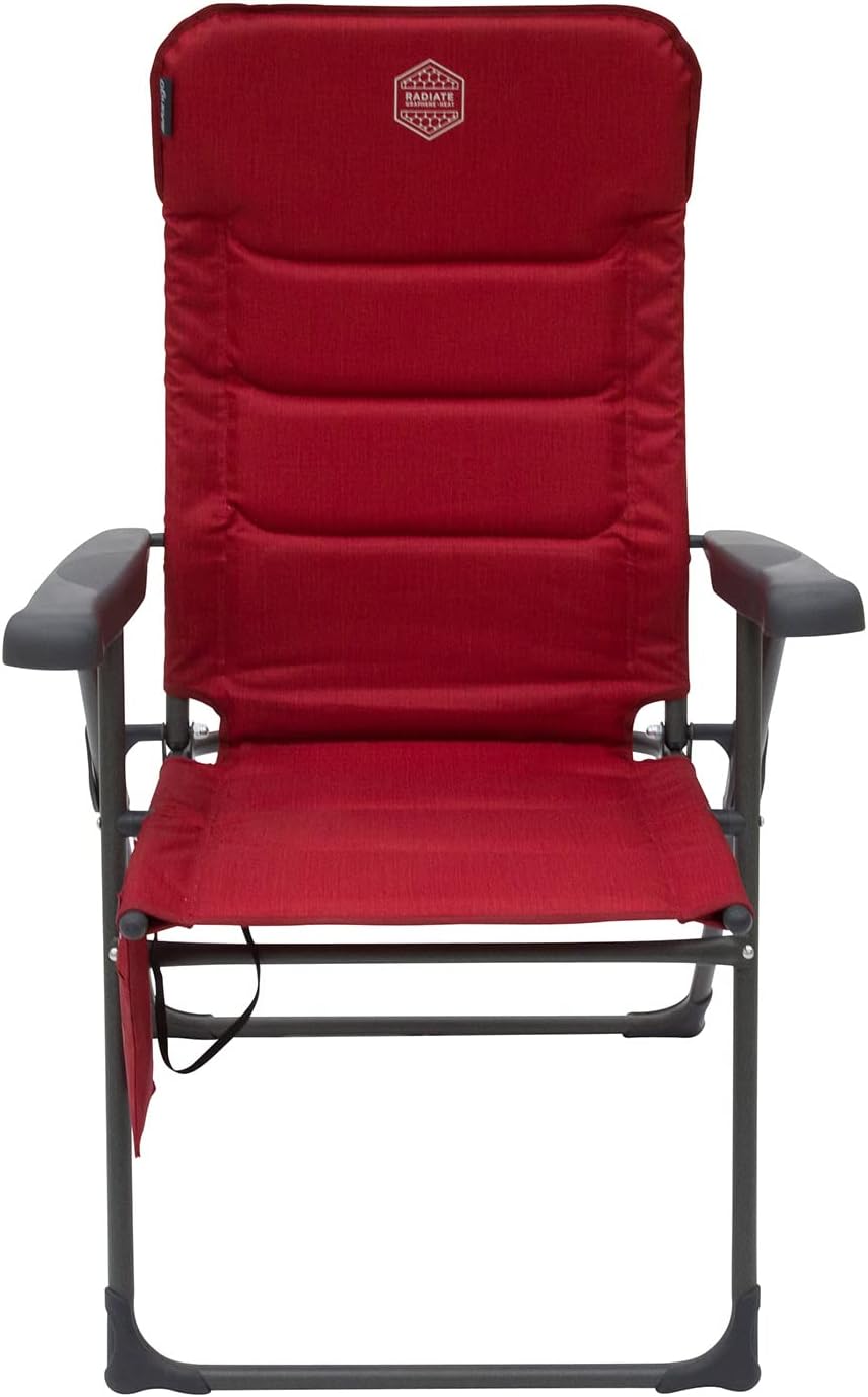 Heated Reclining Camping Chair Padded Tall Folding Seat