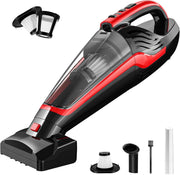 Cordless Pet Hair Handheld Vacuum HEPA Brush LED Light Red