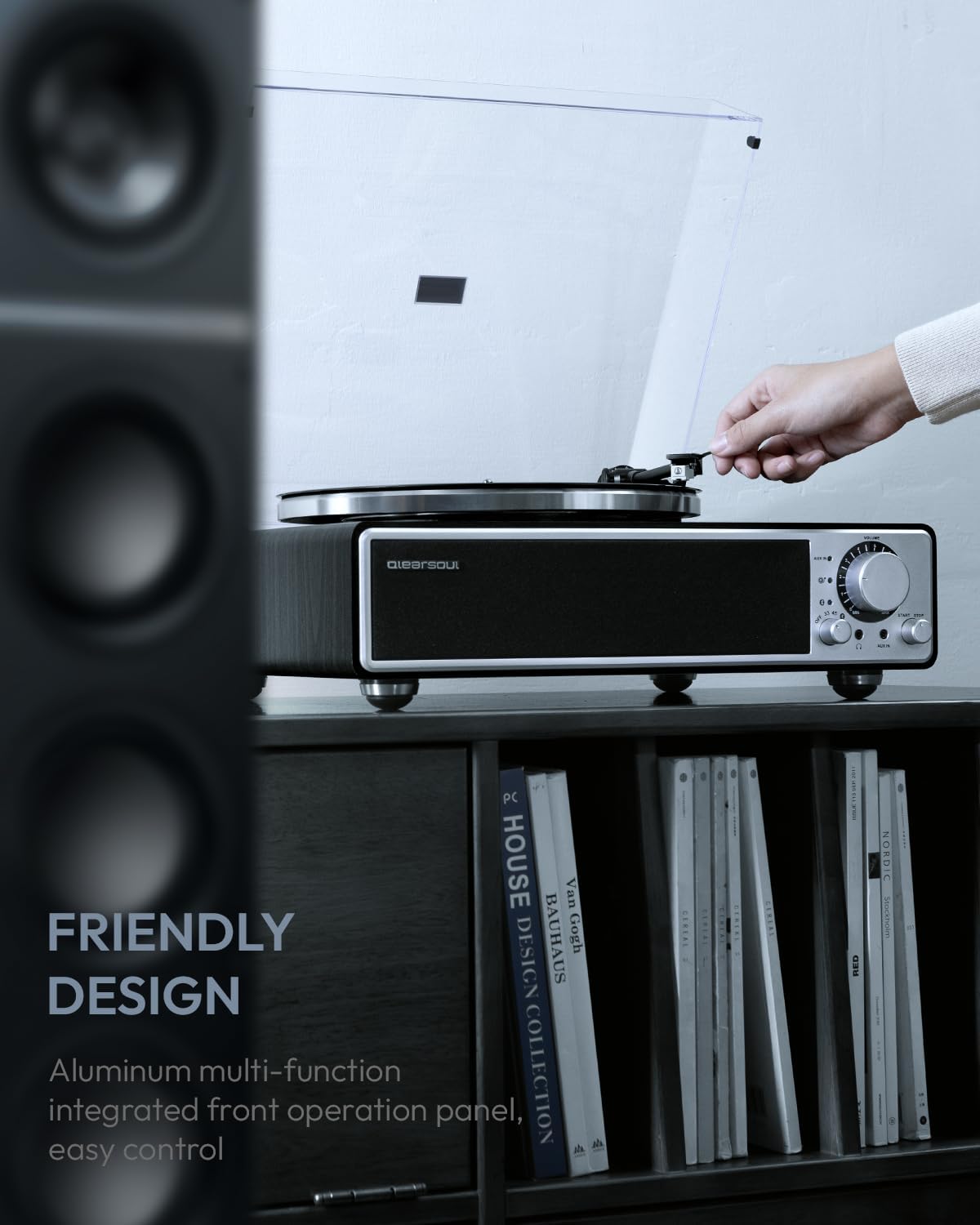 Bluetooth Vinyl Record Player HiFi Turntable Built-In Speakers 33/45RPM