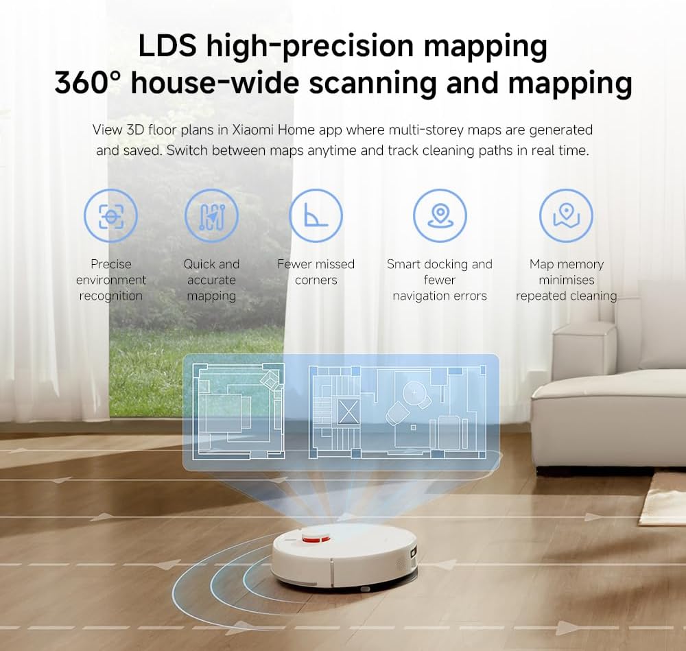 Robot Vacuum Self Empty 10000Pa LiDAR Mapping WiFi Smart Clean