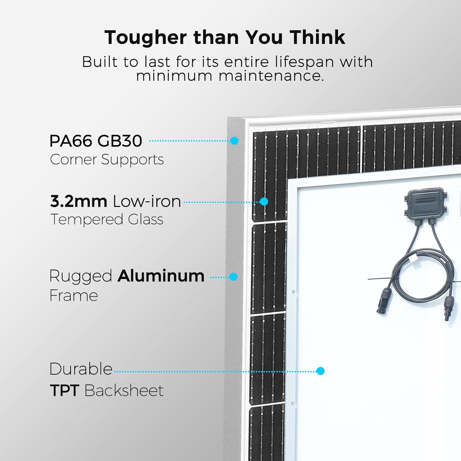 100W Solar Panel Kit 12V with Controller Mount Kit RV Boat Off Grid