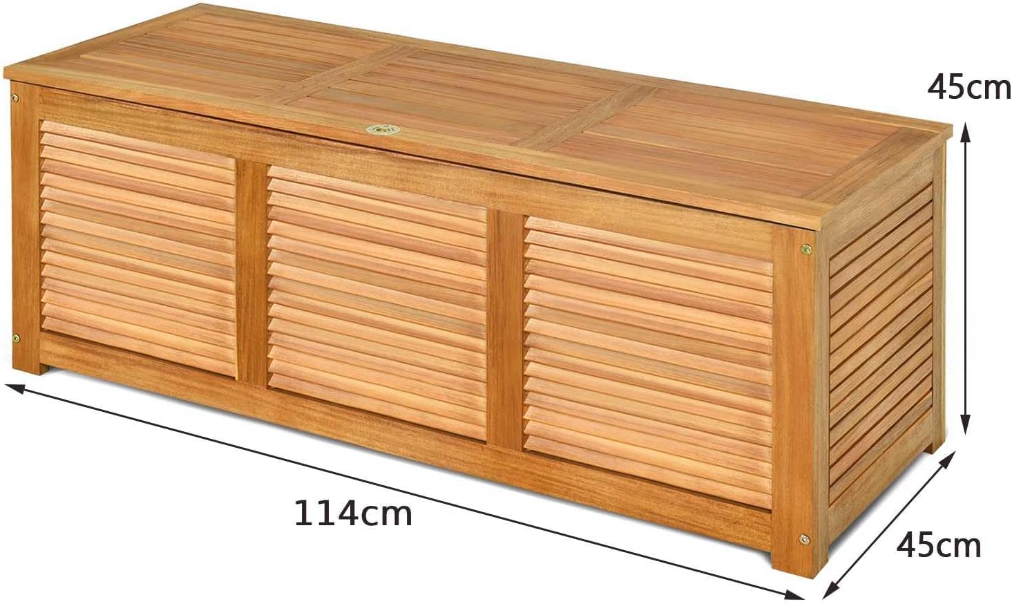 Wooden Garden Storage Bench Box Acacia Deck Chest Cushion Tool Storage