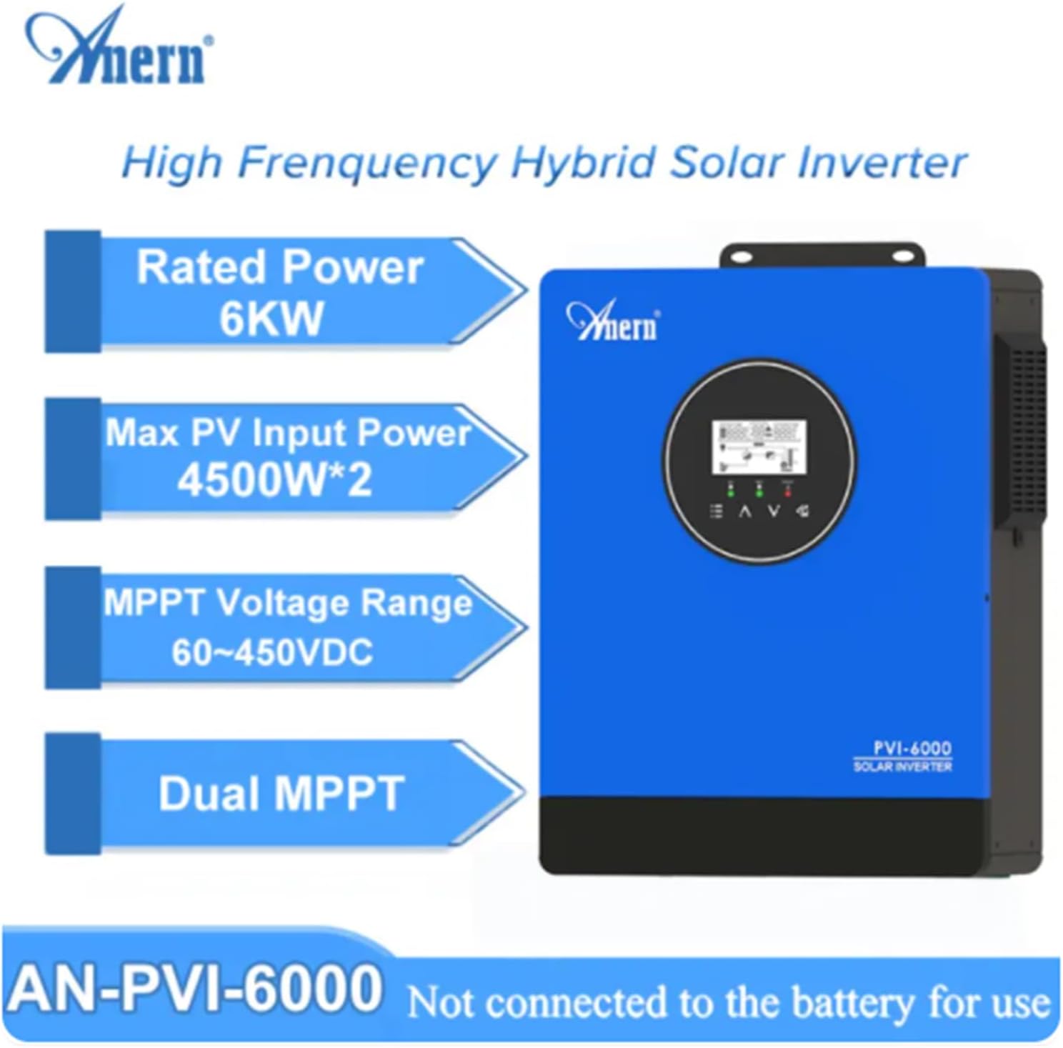 6KW Solar Inverter 220V 240V Dual MPPT Pure Sine Wave
