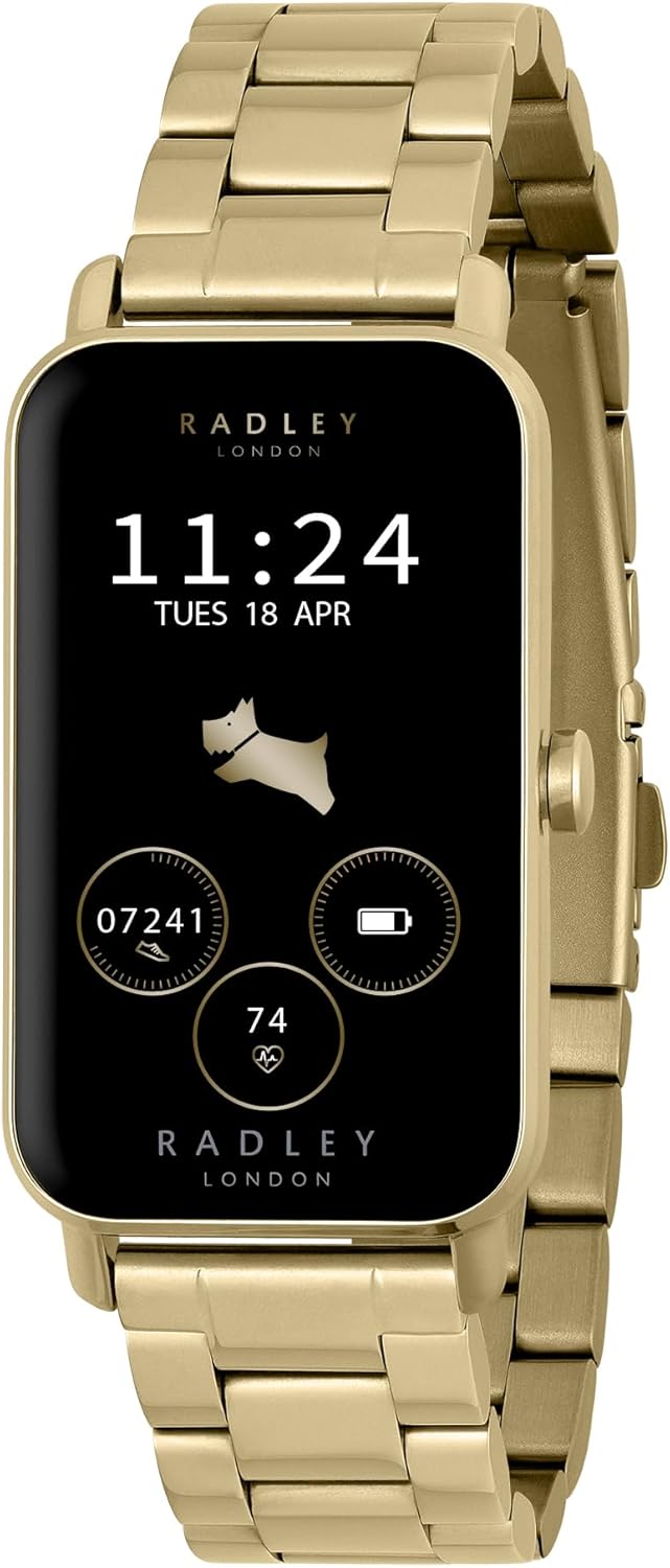 Womens Gold Smart Watch Stainless Steel Fitness Tracker