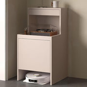 Tall Hidden Robot Vacuum Cabinet Storage Side Table Pull Out Shelf Grey