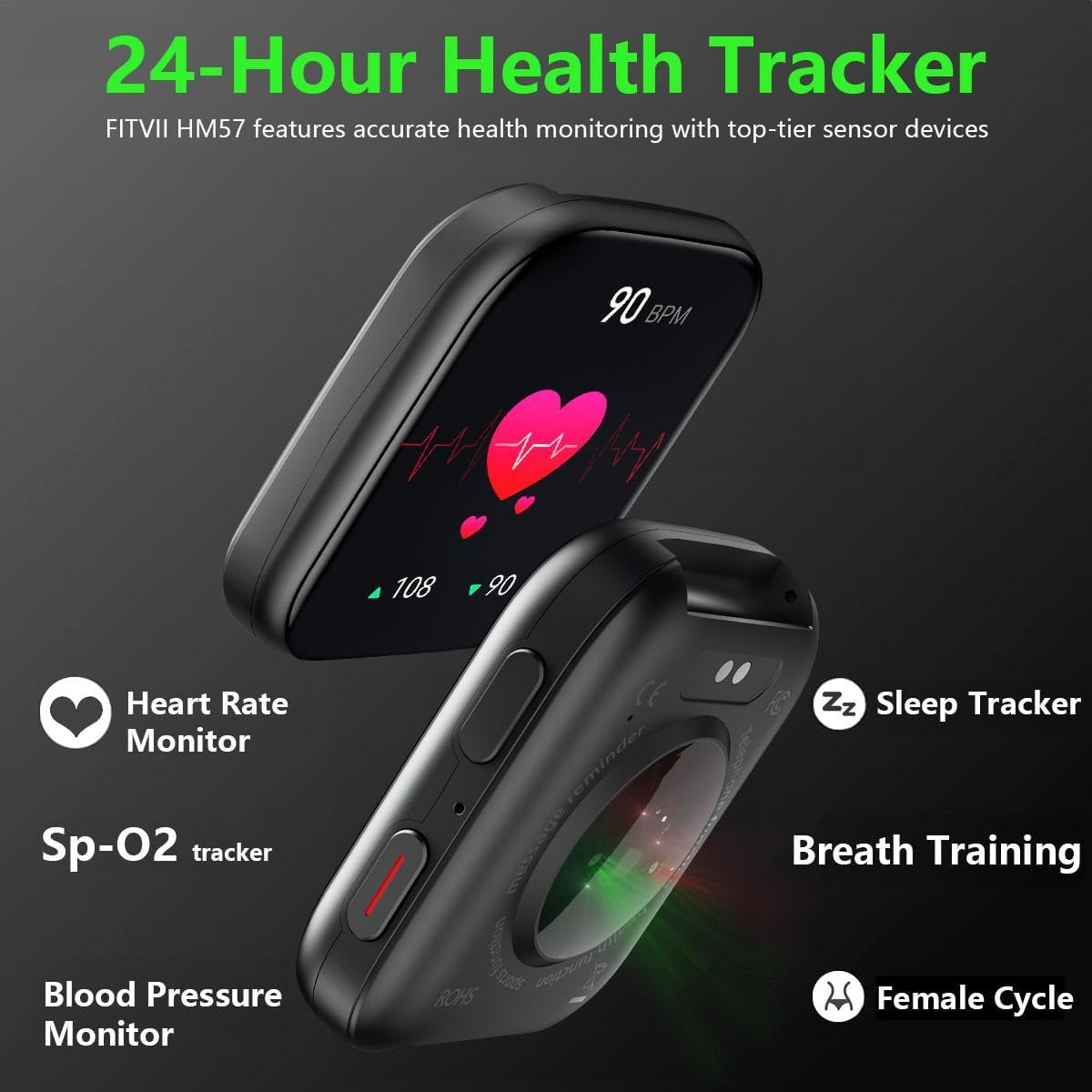 Health Fitness Smart Watch Bluetooth Call Heart Rate BP Tracker