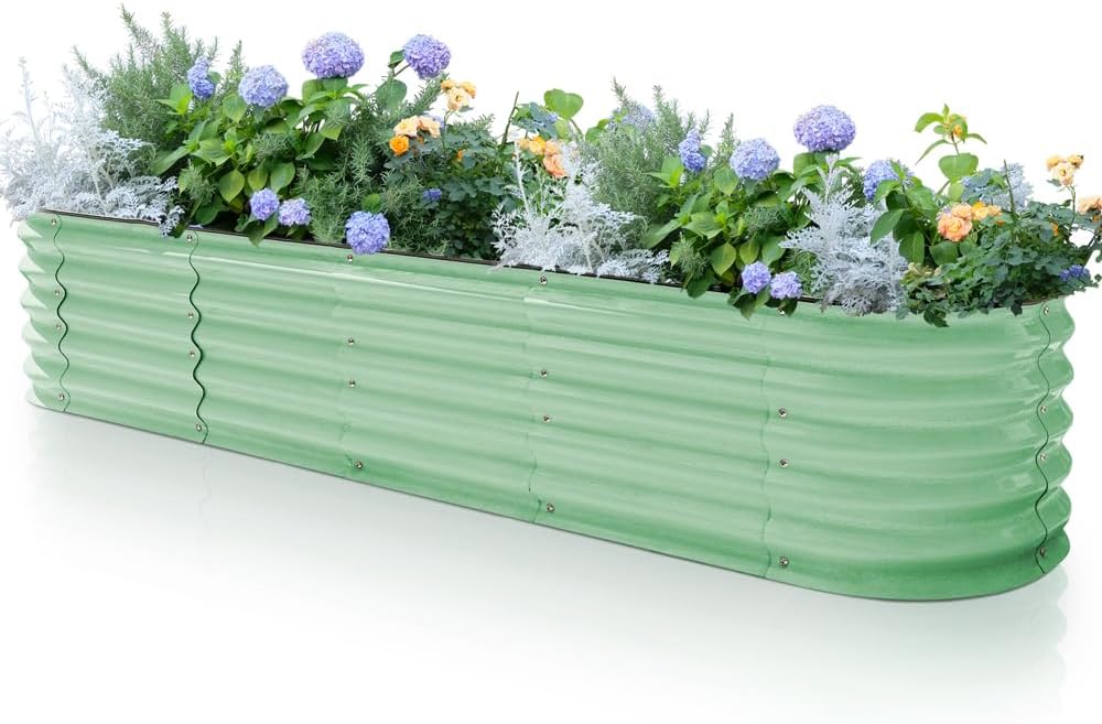 Large Raised Garden Bed 240cm Metal Planter Box 60cm High Green