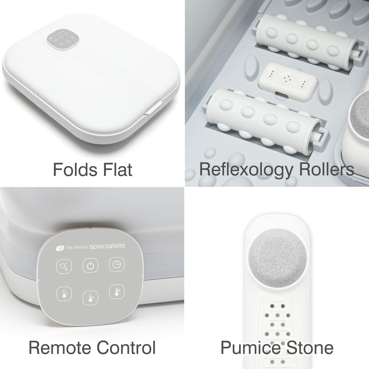 Collapsible Foot Spa Massager Heat Hydro Jets Remote Rollers