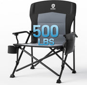 Oversized Folding Camping Chair 230kg Heavy Duty Black