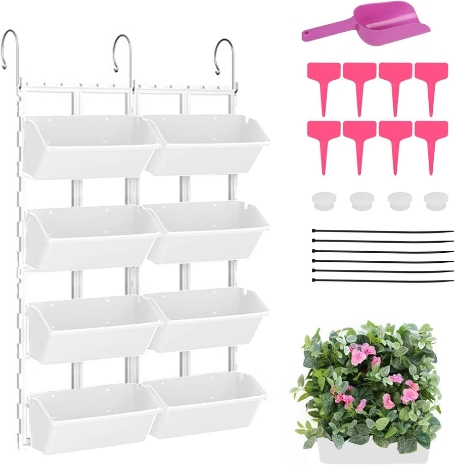 Vertical Hanging Planter Bags 8 Pack Self Watering Wall Garden Pots