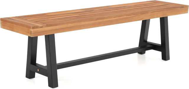 3 Seater Acacia Wooden Garden Bench 160cm Outdoor Patio Bench Seat