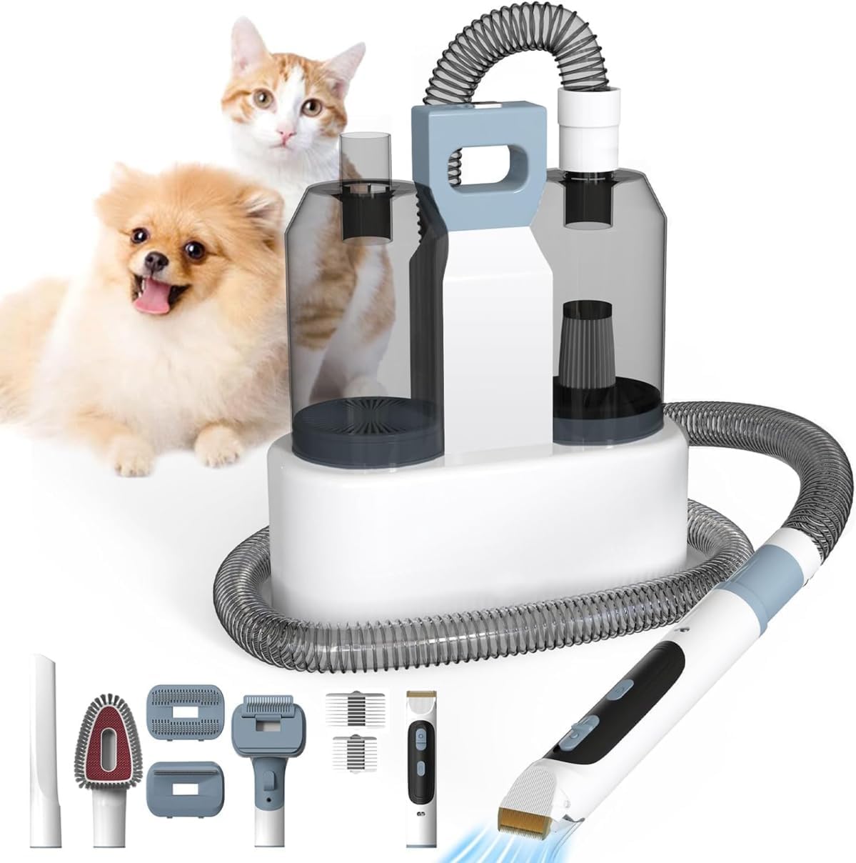 Pet Grooming Vacuum Dryer Kit 2.5L Low Noise 7 Tool