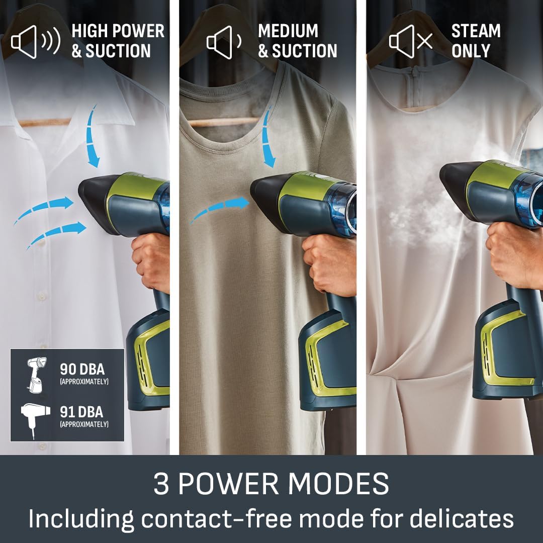 Handheld Clothes Steamer Suction Tech Heated Soleplate 30s Heat