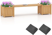 Wooden Planter Box with Bench 170cm Garden Seat Raised Bed