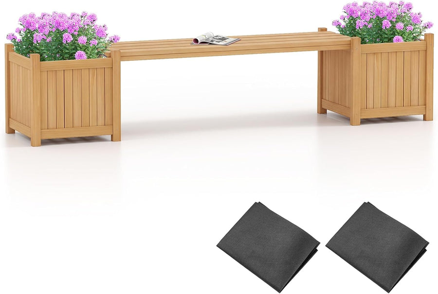 Wooden Planter Box with Bench 170cm Garden Seat Raised Bed