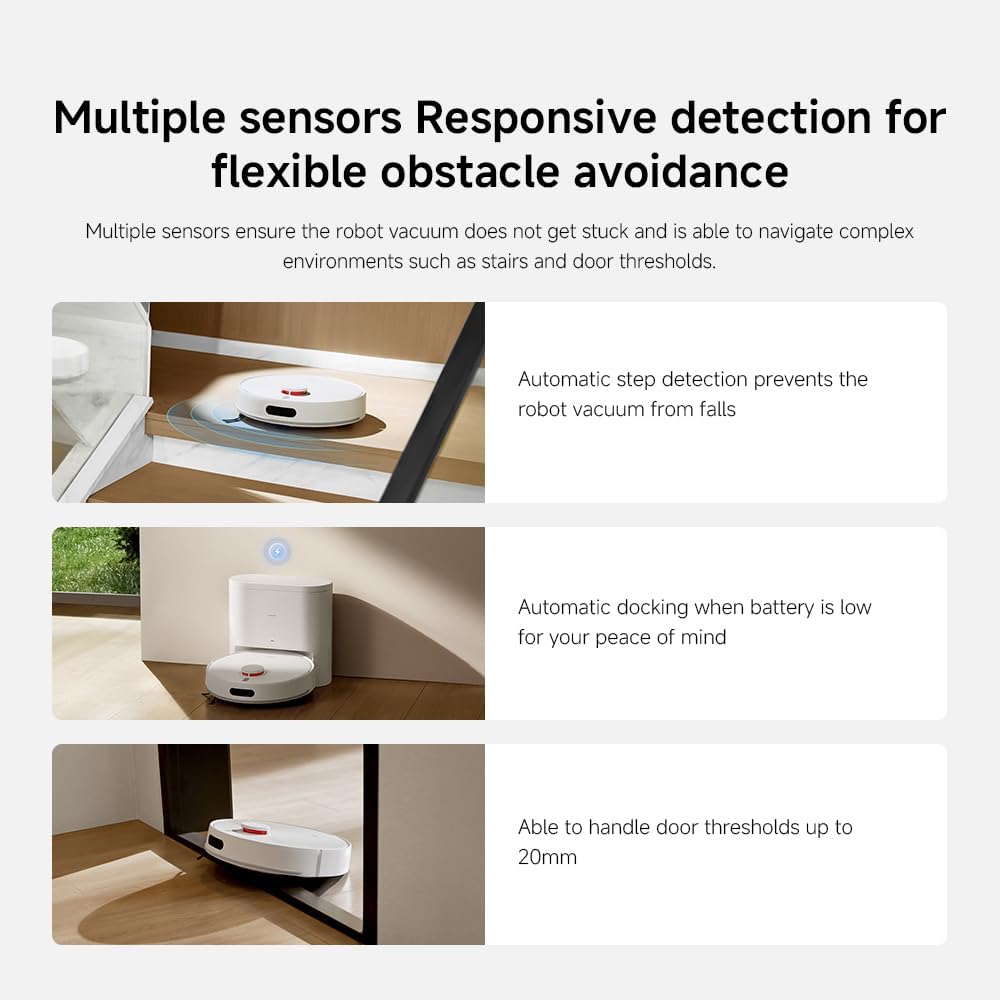 Robot Vacuum Mop 10000Pa Self Empty LiDAR Mapping App Control