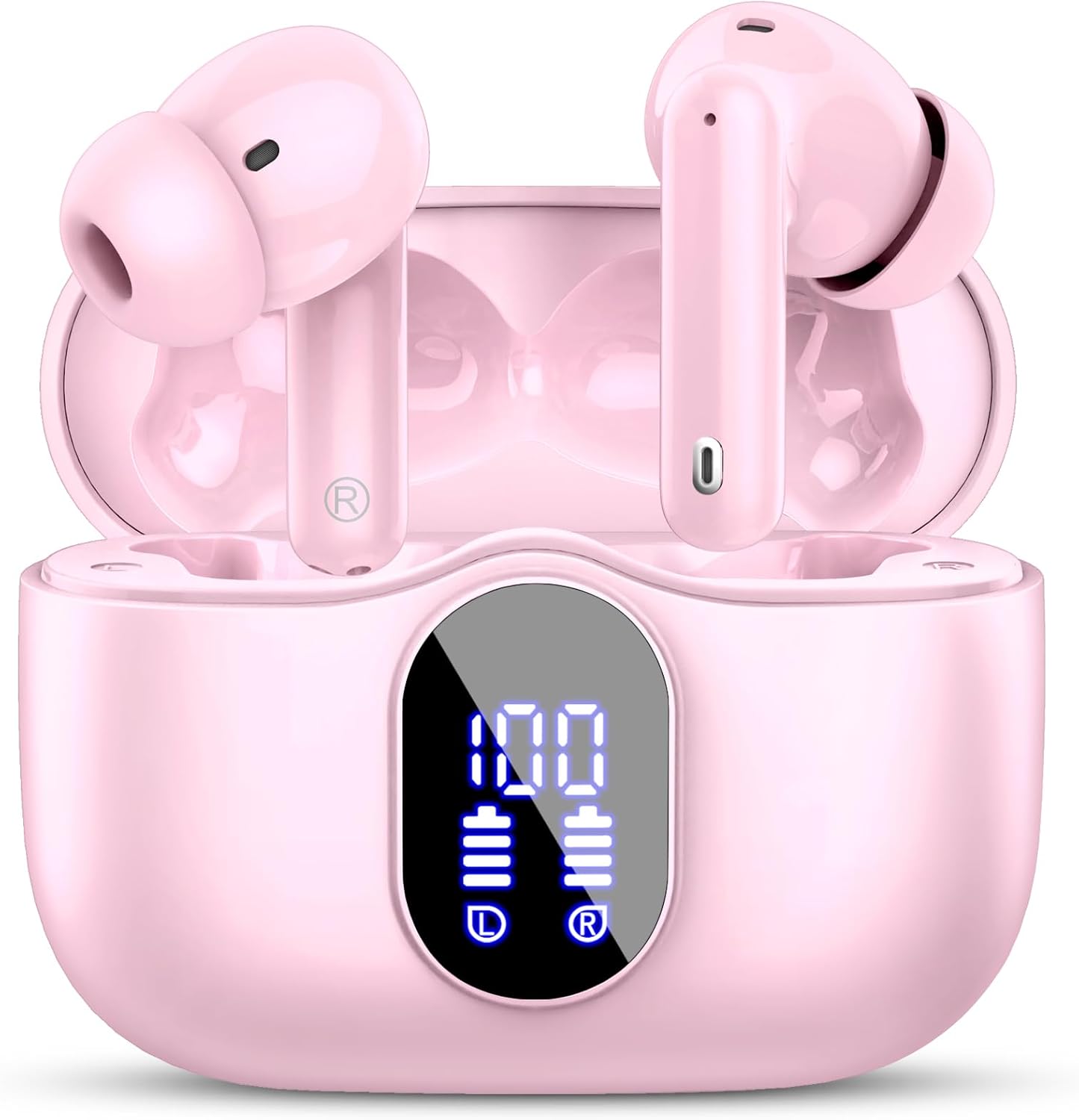 Mini Bluetooth 5.4 Wireless Earbuds ENC Mic Deep Bass 36H LED