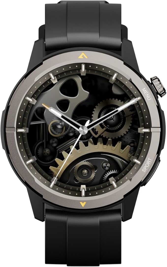 Rugged Black Smart Watch Waterproof Bluetooth Calling