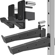 Power Rack J Hooks and Safety Spotter Arms Heavy Duty Barbell Holders