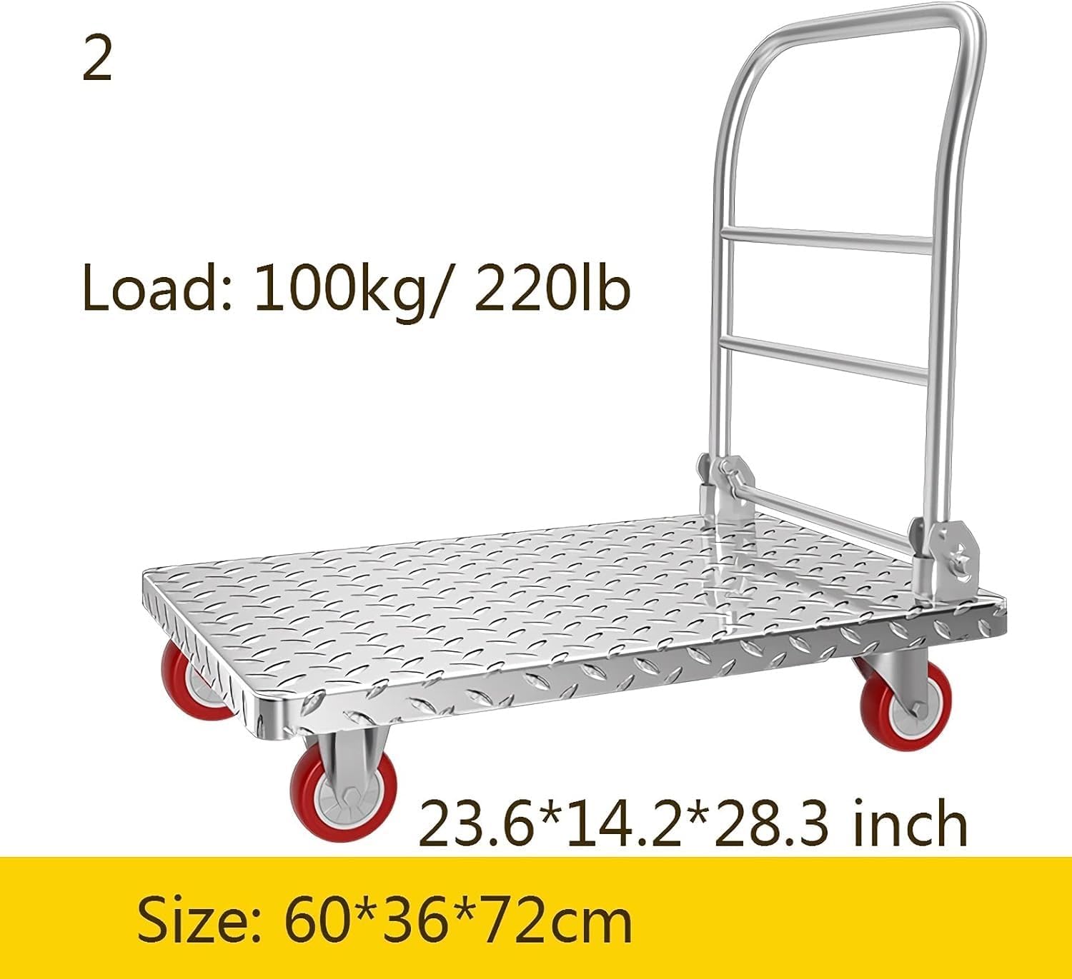 Red Heavy Duty Steel Platform Trolley Folding Dolly