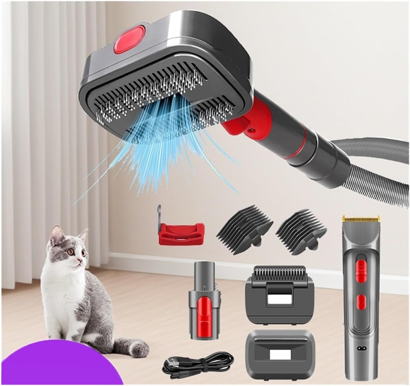 Pet Grooming Brush Attachment for V7 V8 V10 V11 V15 Set