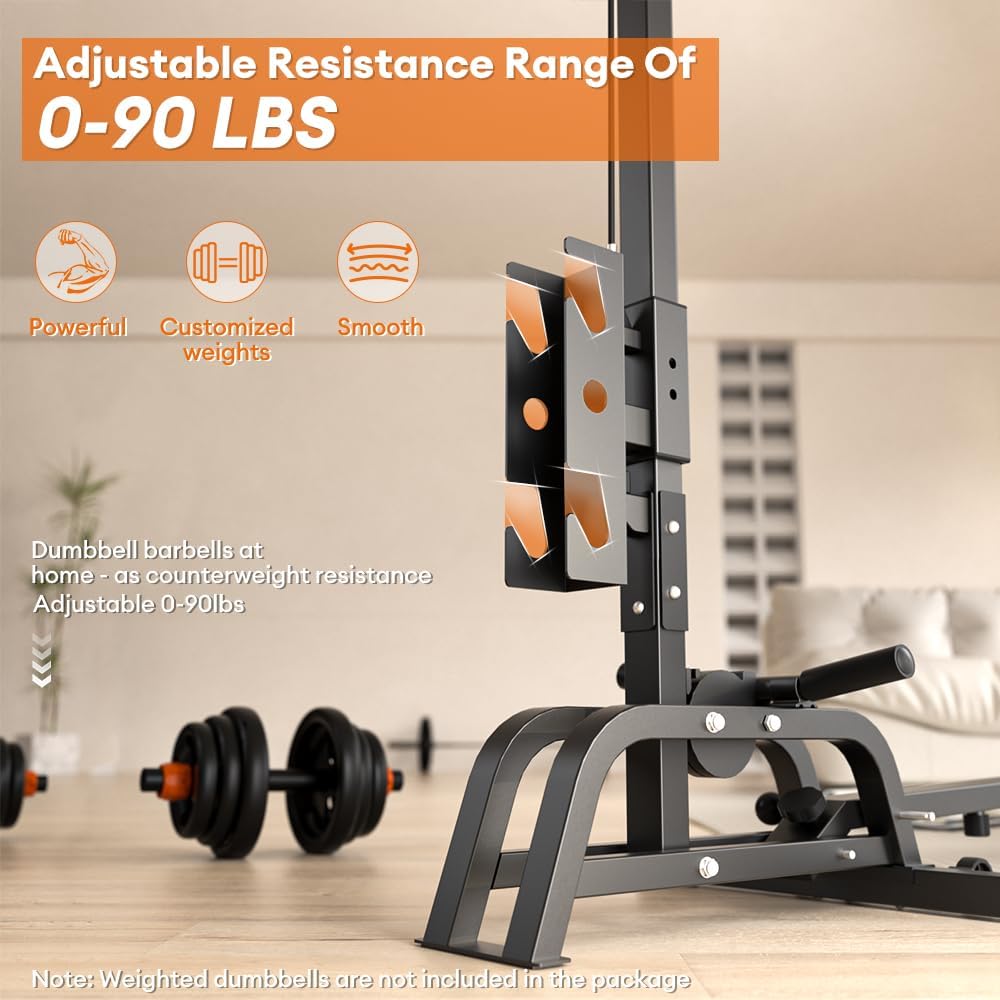 2 In 1 Rowing Machine LAT Pull Down Home Gym Rower